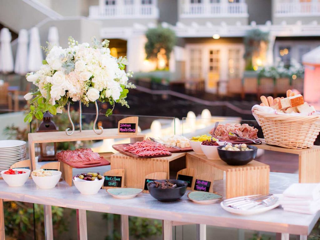 Meat and cheese plates at L'Auberge Del Mar event